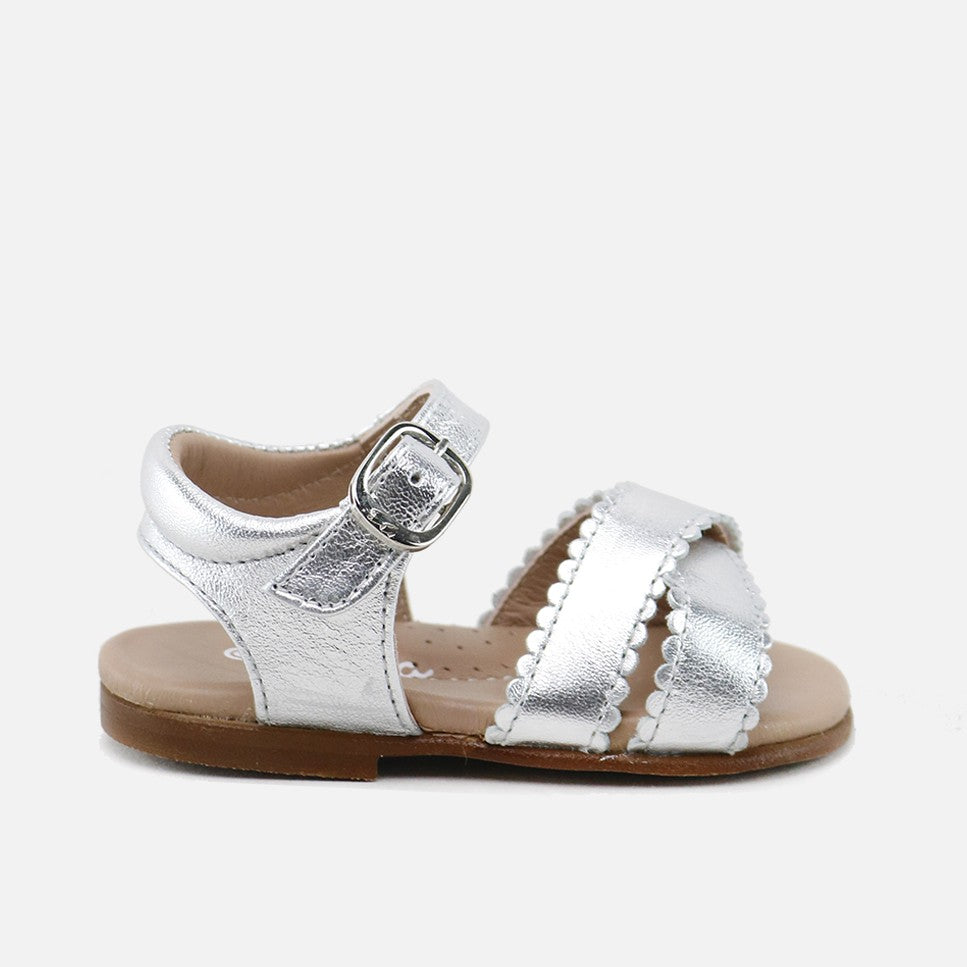 Sandalias Metalizadas Plata Primeros Pasos Cucada | Eli 1957