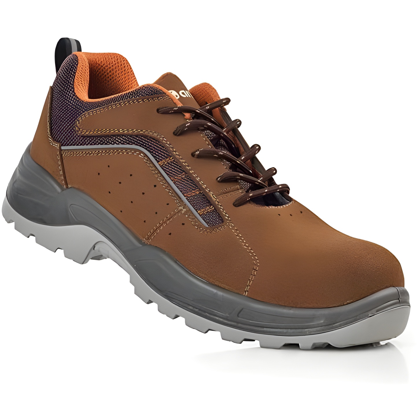 Anibal Zapatos de Seguridad Lusitania Microfibra Serraje Marrón S1P Metalfree SRC Talla 38 - Máximo Nivel Antideslizamiento