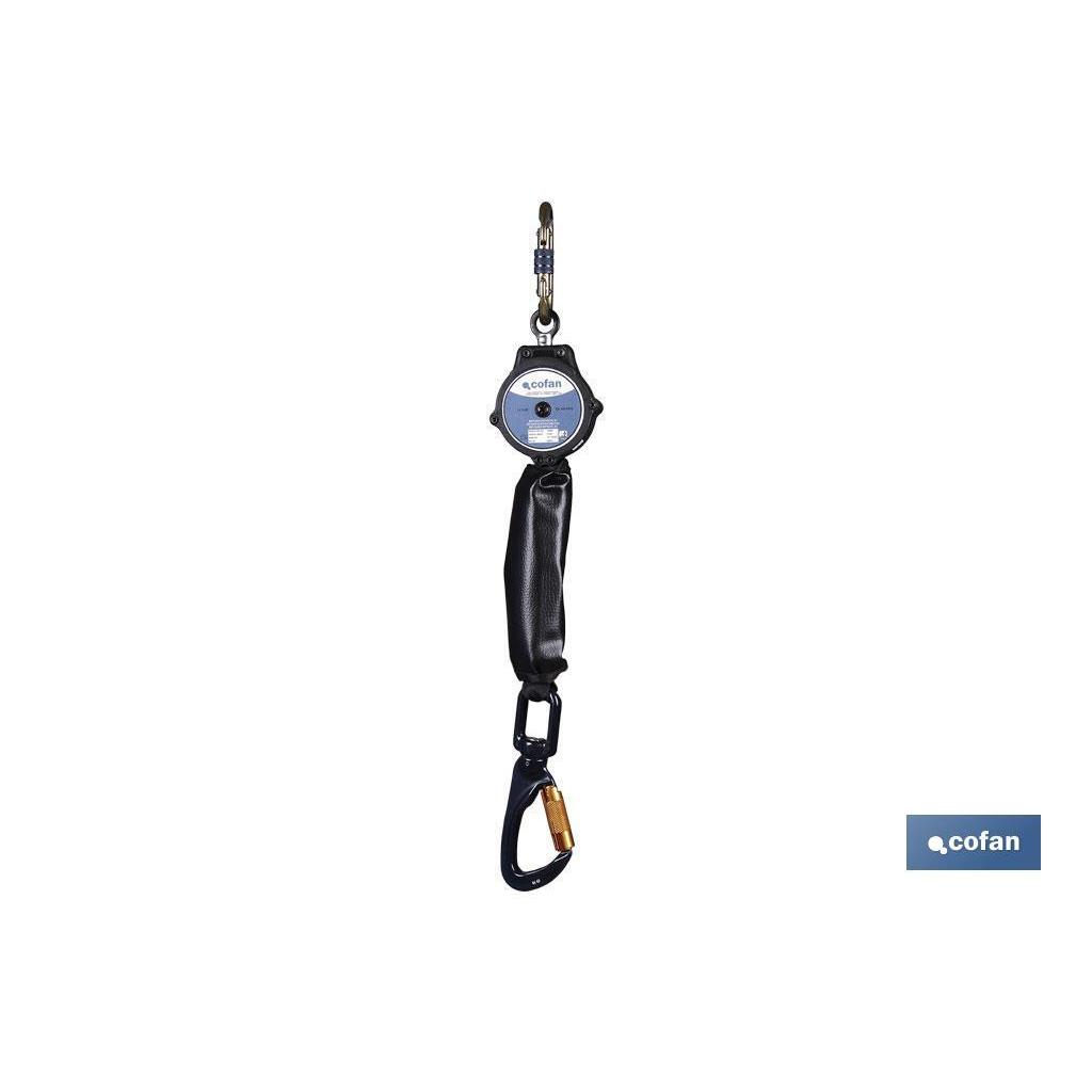 COFAN - Anticaídas Retráctil con Absorbedor de Energía | Cable 2 m | Aguanta 140 kg Máximo
