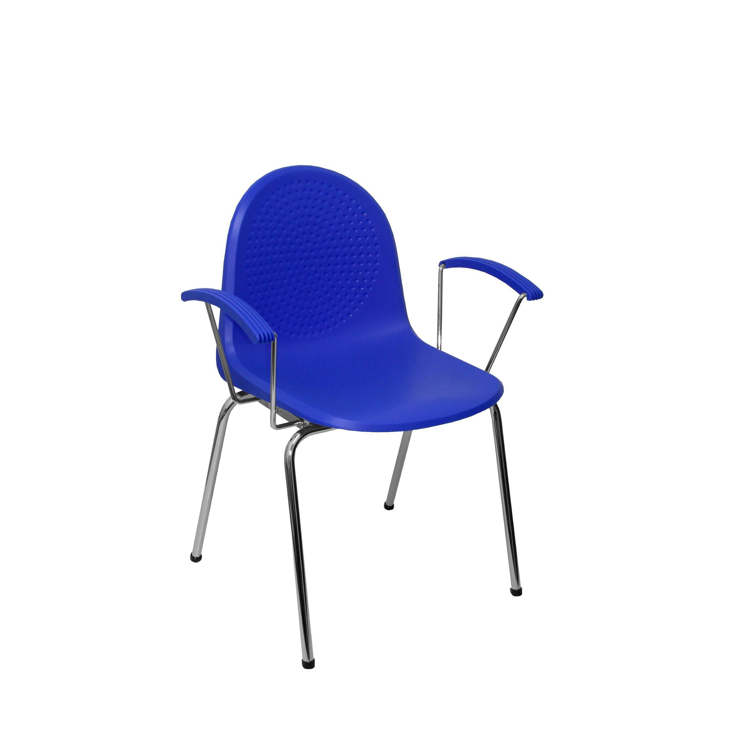 Piqueras Y Crespo Pack 4 Sillas Ves Plástico Azul - Ergonómicas y Apilables