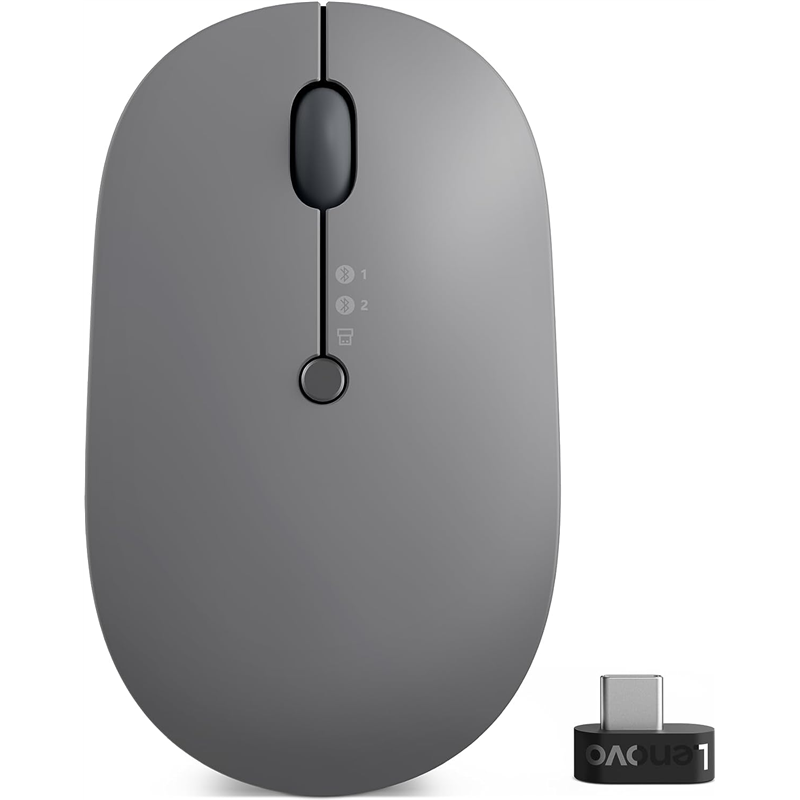 Lenovo Go ratón Inalámbrico Multidispositivo Gris Tormenta