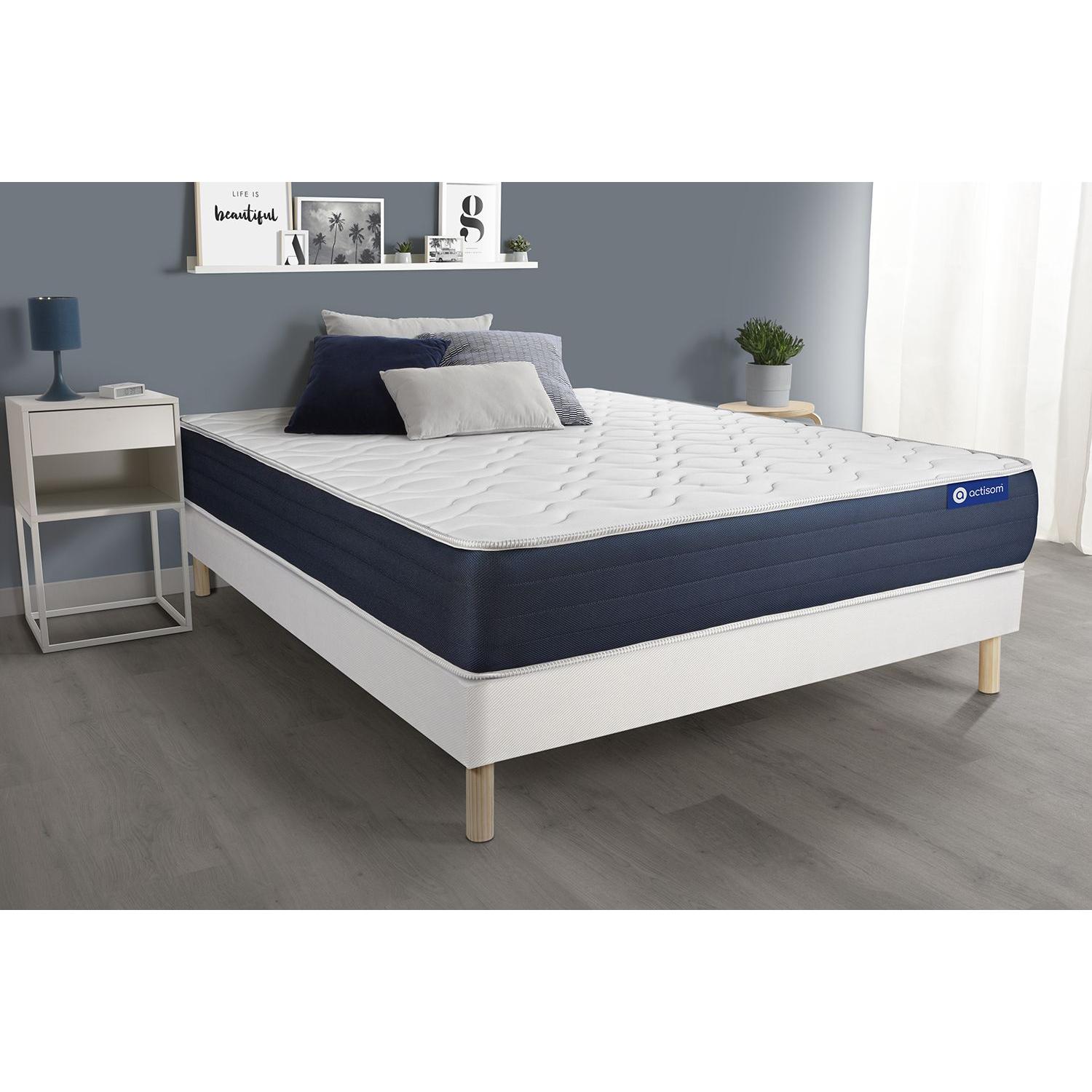 Pack colchón Actiflex sleep 120x200cm + Somier multiláminas, Muelles ensacados y espuma viscoelástica, 3 zonas de confort