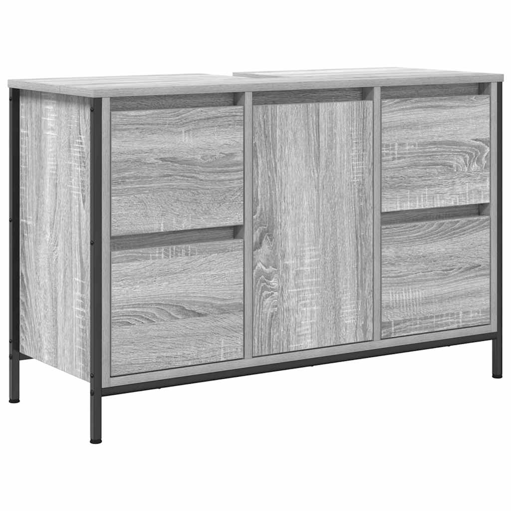 vidaXL Mueble de lavabo con cajones gris Sonoma 90x34,5x60 cm
