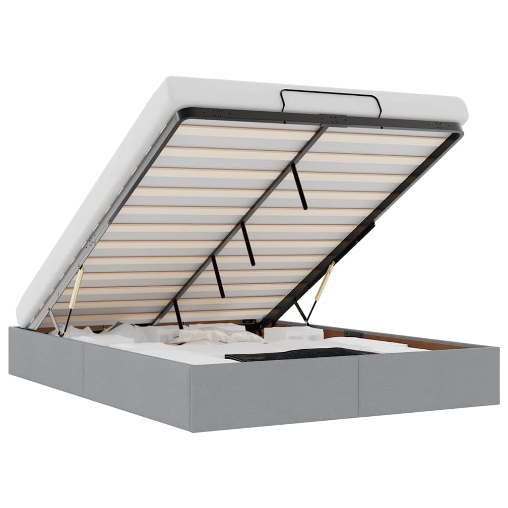 vidaXL Estructura cama otomana sin colchón tela gris claro 140x200cm