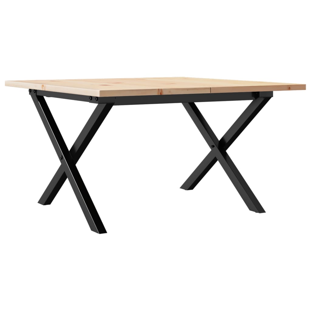 Vidaxl Mesa de Centro Marco X Madera Maciza Pino y Hierro 60x60x40 Cm