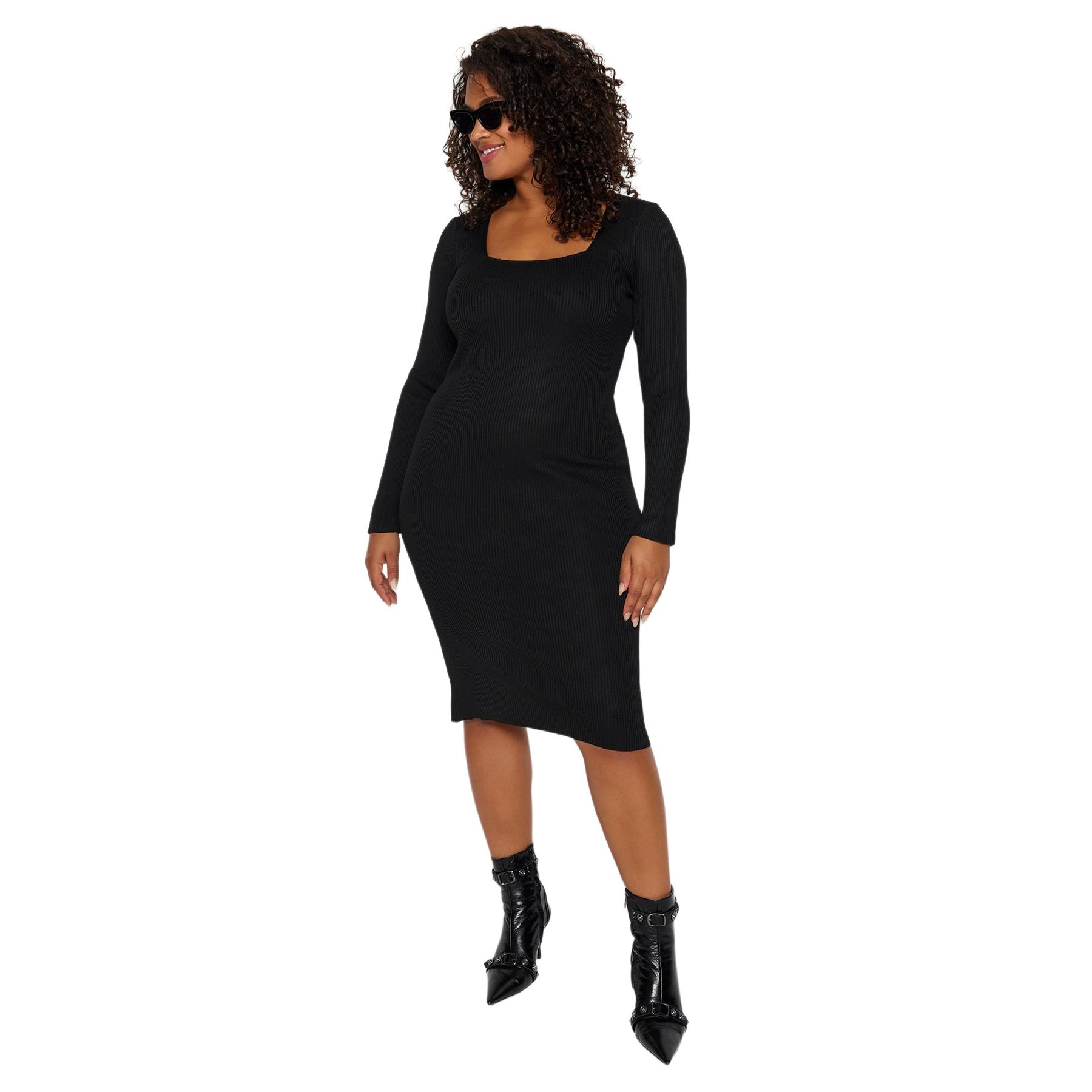 Trendyol Mujer Vestido De Grande De Negro 5XL