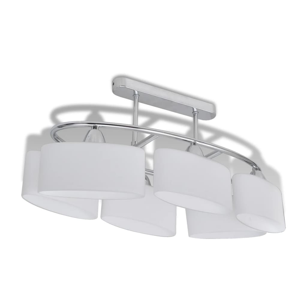 vidaXL Lámpara de Techo con Pantallas de Vidrio Elipsoide E14 Cantidad de bombillas 4, 6