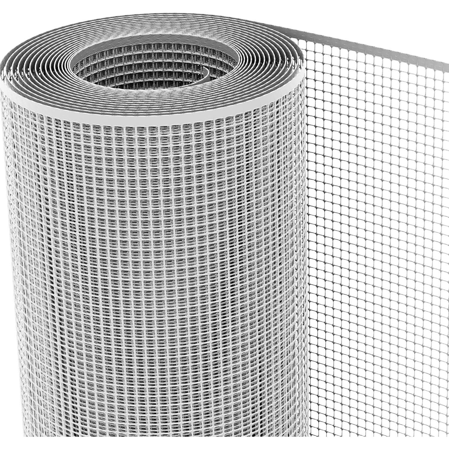 Malla de Red Rejilla de Plástico para Balcones y Terrazas Jardín en Rollos - Blanco 9mm [Rollo ancho1mt x30mt largo]