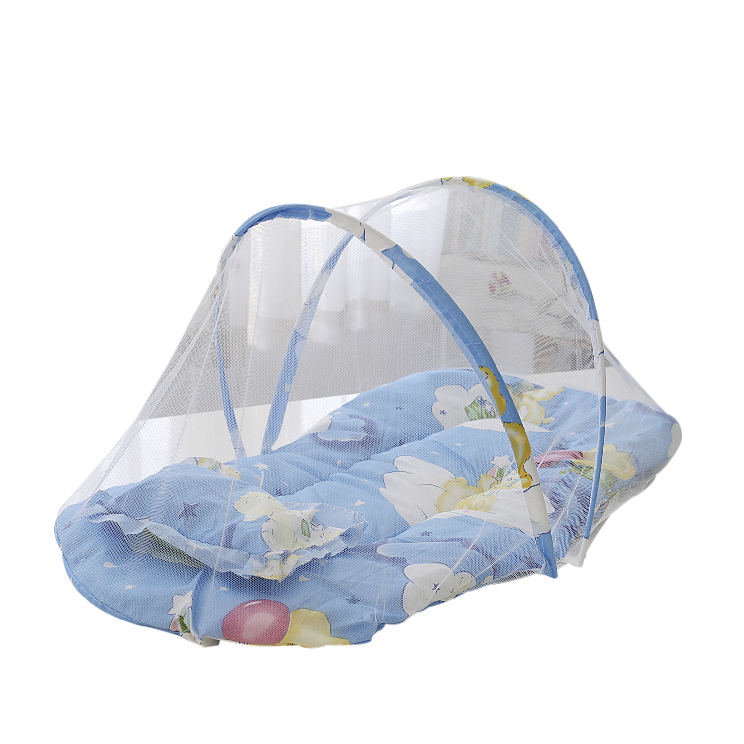 DAM. Mosquitera plegable portátil para bebés con colchón y almohada. 60x58x55cm.
