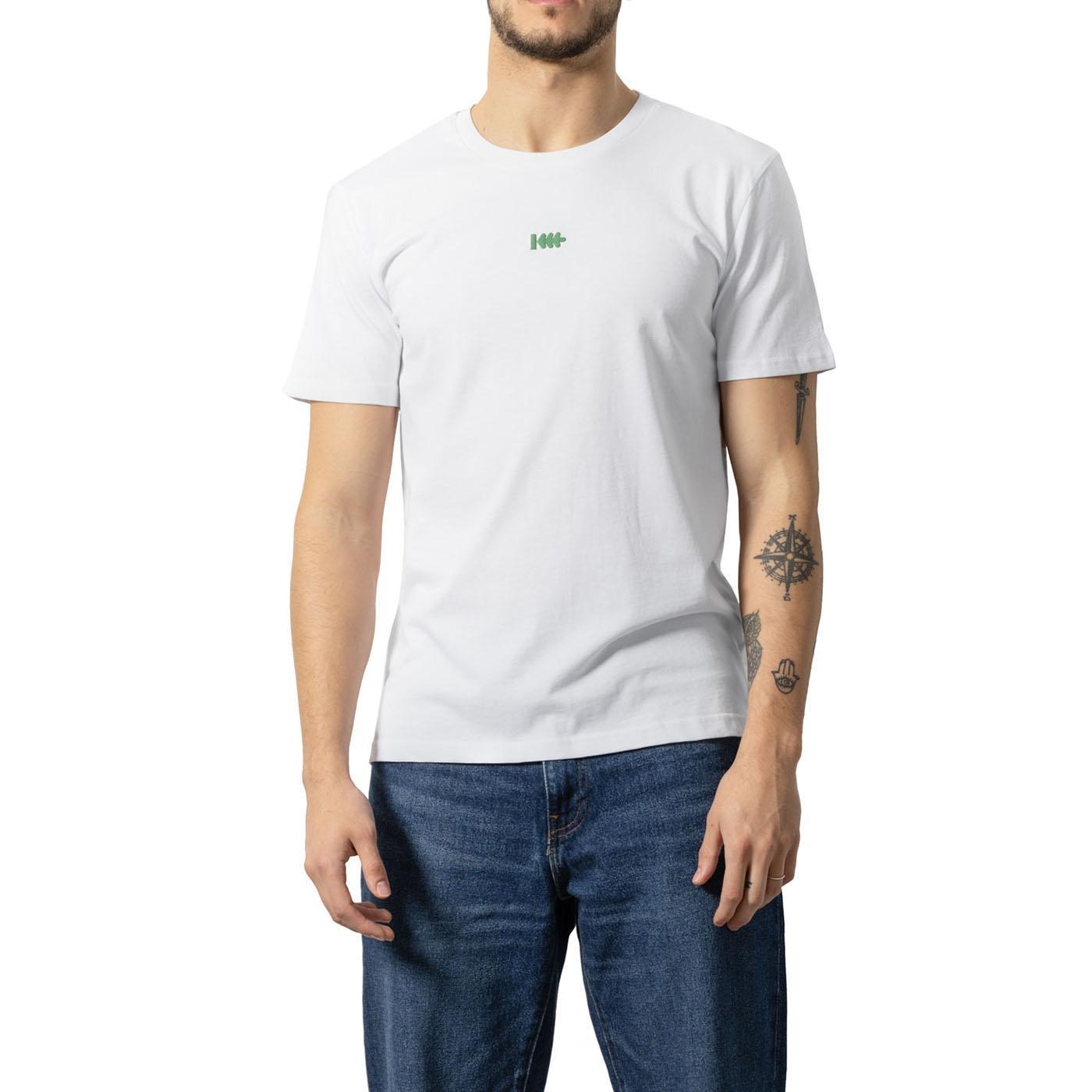 KLOUT - Camiseta Unisex Klout Barcode Blanca de Algodón Orgánico