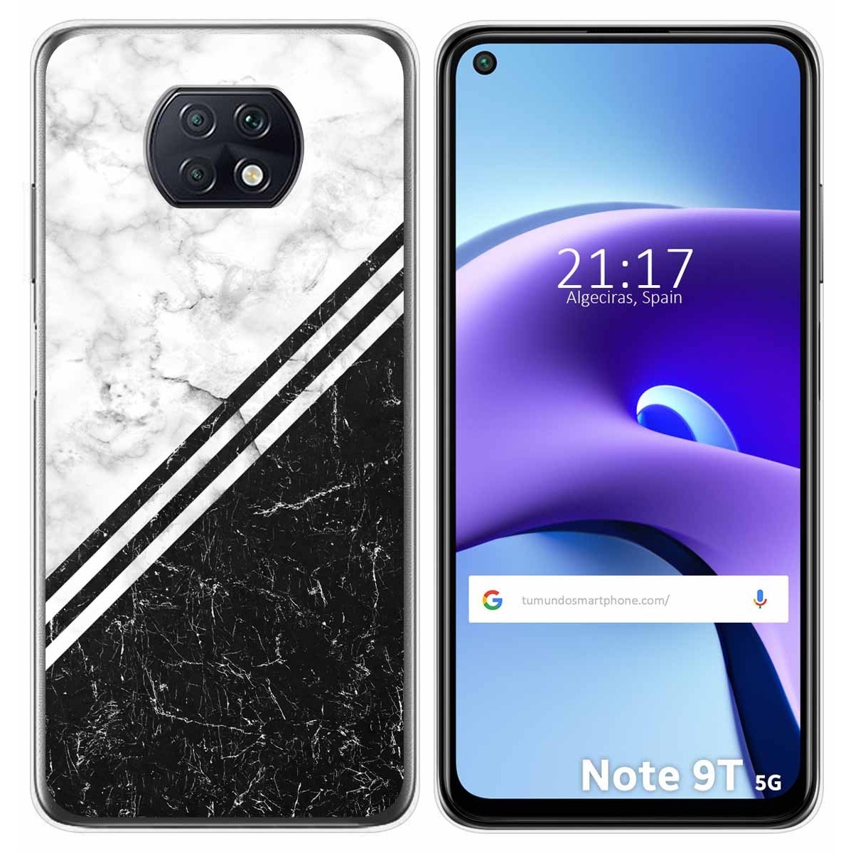 Tumundosmartphone Funda Gel Tpu para Xiaomi Redmi Note 9T 5G diseño Mármol 01 Dibujos