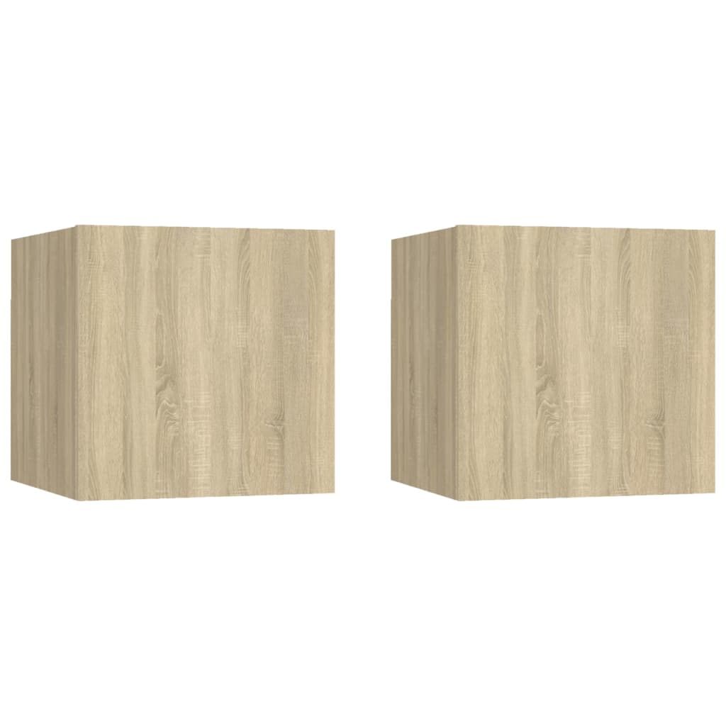 vidaXL Muebles para TV/ salón de pared 2 uds 30,5x30x30 cm, Mueble de Salon, Mueble TV, Mueble TV salon, Mesa de TV, Mueble tele