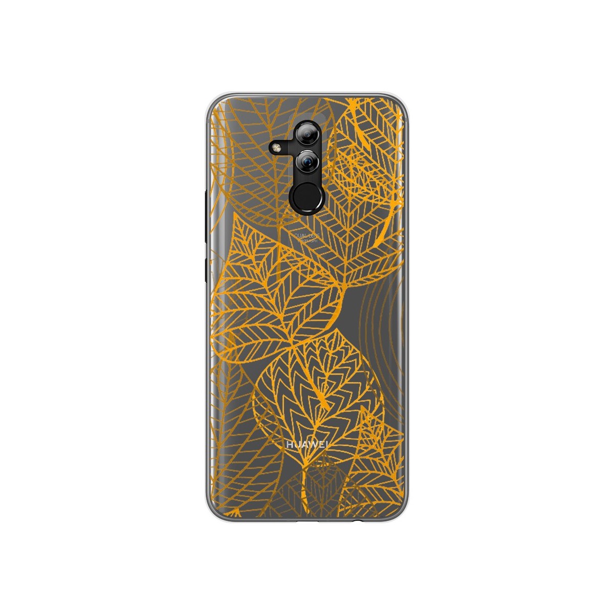 Tumundosmartphone Funda Gel Transparente para Huawei Mate 20 Lite Diseño Hojas Dibujos