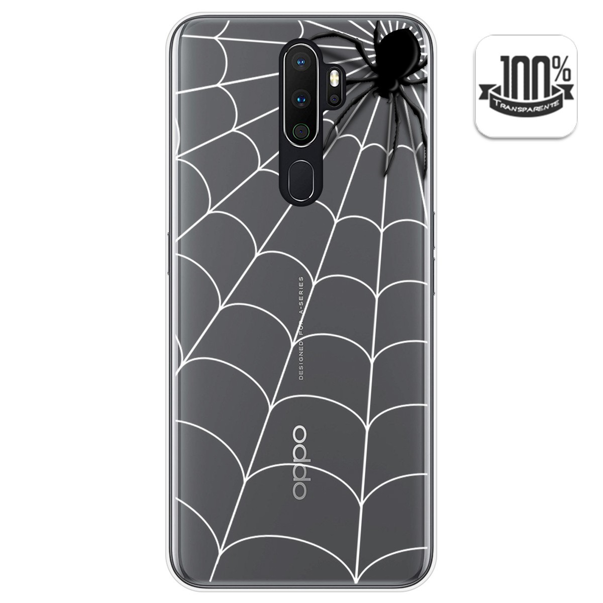 Tumundosmartphone Funda Gel Transparente para Oppo A5 2020 diseño Araña Dibujos