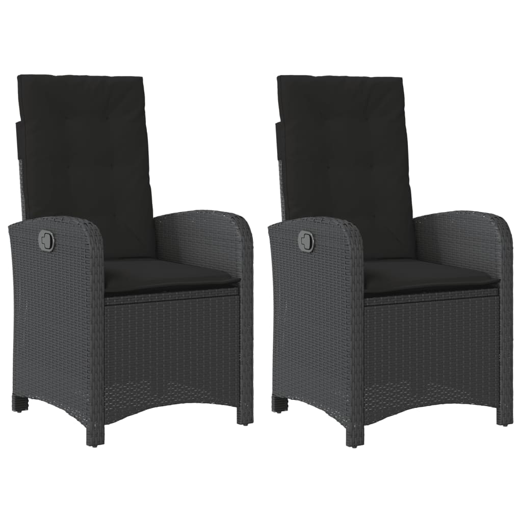 vidaXL Sillones reclinable jardín cojines 2 uds ratán sintético