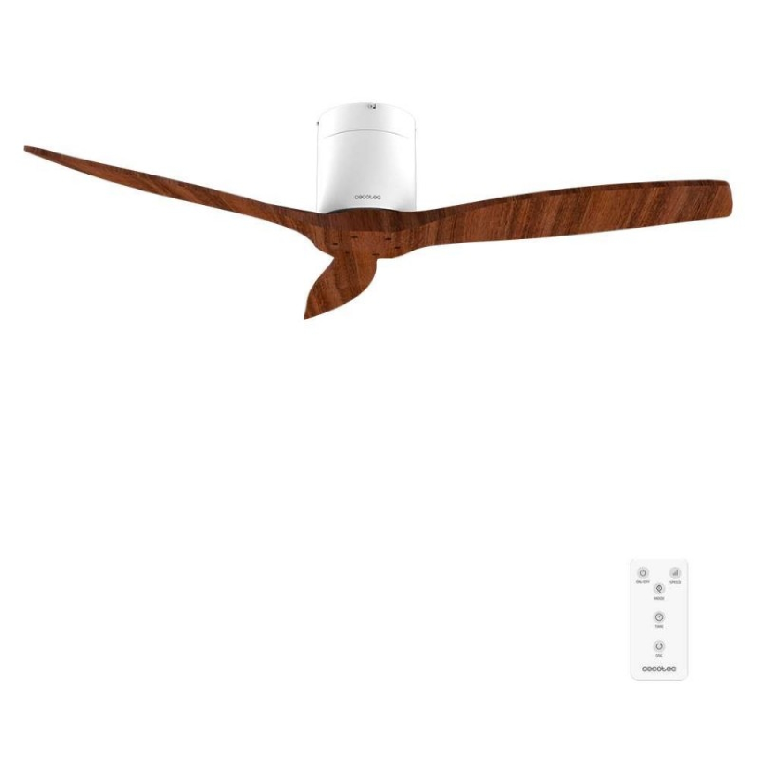 Cecotec Ventilador de Techo con Mando a Distancia de 52" EnergySilence Aero 5400 Classic White&DarkWood. Motor DC 40W, 3 Aspas