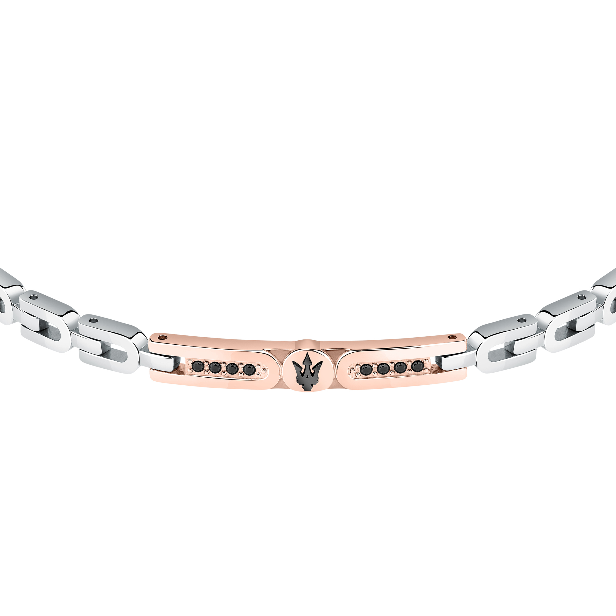 Maserati Pulsera de Hombre en Acero, Cristales, IP Negro, IP Rose Gold, Colección Iconic - JM423AVD26