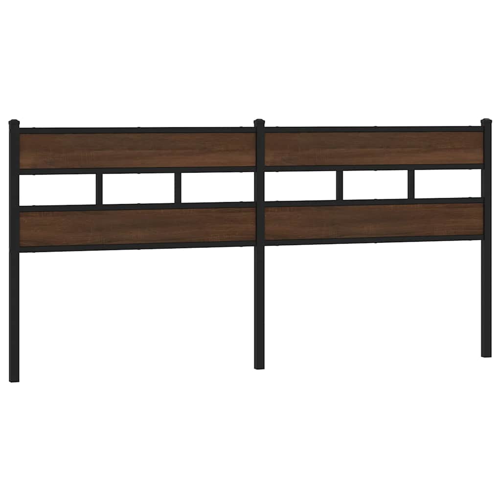 vidaXL Cabecero de repuesto de acero y madera de ingeniería marrón roble 180 cm