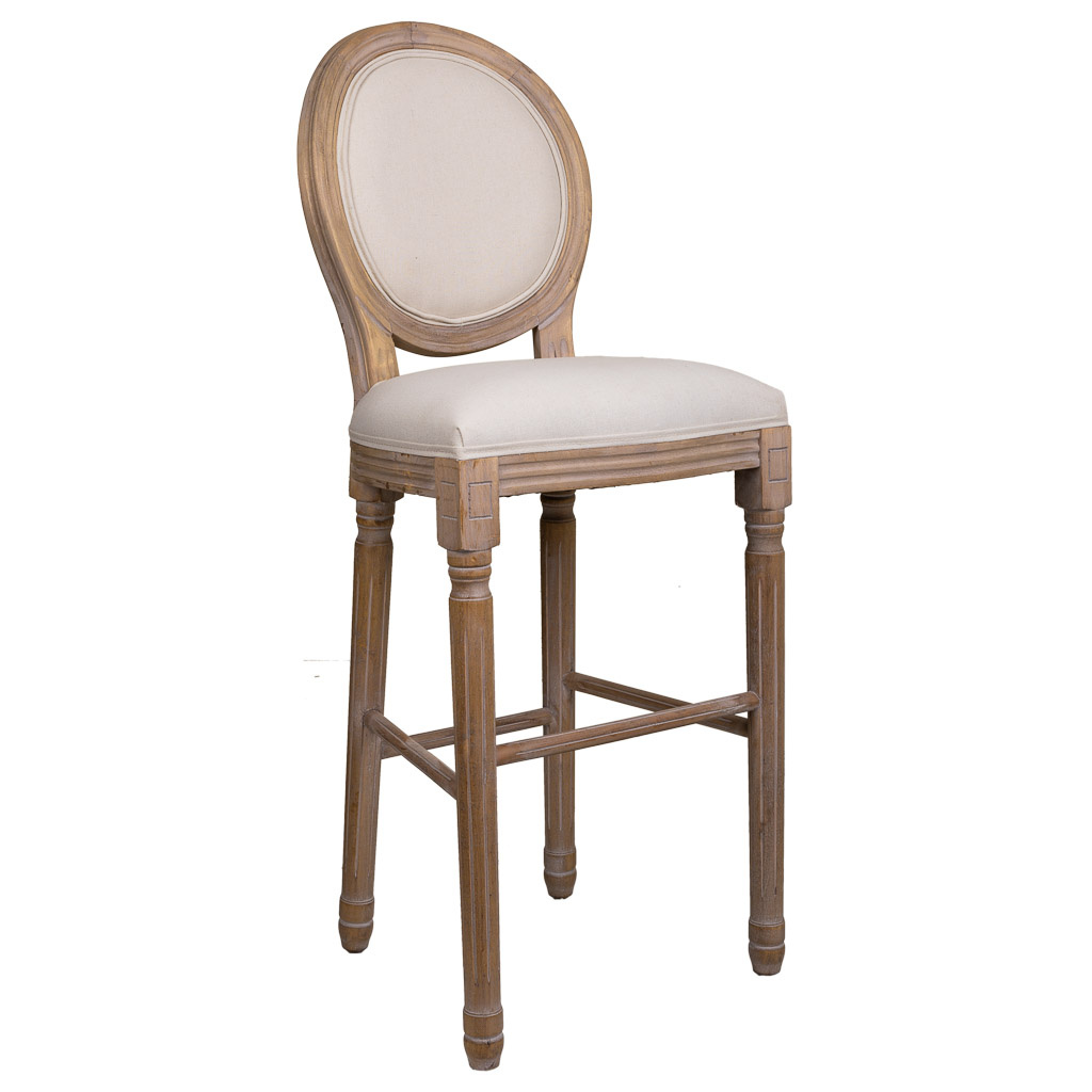 WANDERLUST DECO Taburete de madera color crema52x46x116h cm