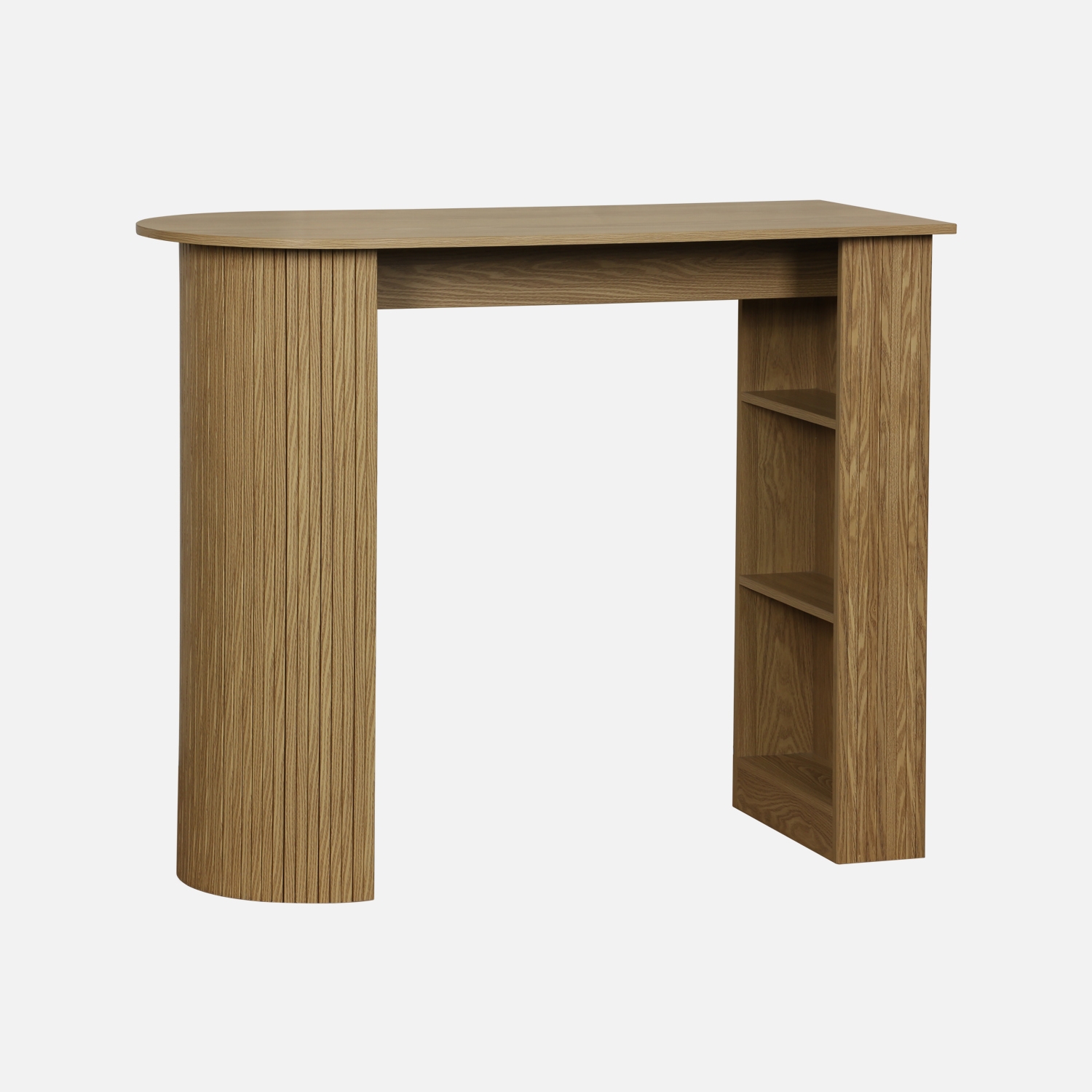sweeek - Mesa alta de cocina de madera con espacio de almacenamiento , Wallis , 120x55x100