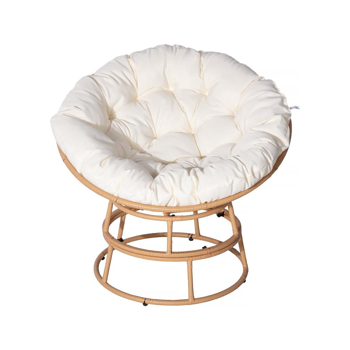 Habitat y Jardin - Papasan sillón de interior/exterior loveuse estilo "Bali" - Ø91cm - Beige