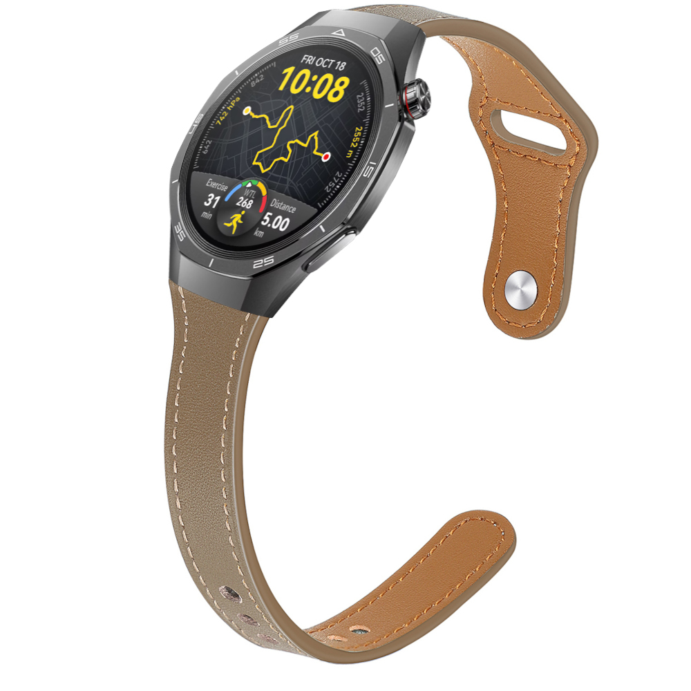 Correa de Piel para Huawei Watch GT 5 - 46mm / GT 5 - 46mm / GT 4 - 46mm / Amazfit GTR 4 / Bip 5 / Garmin Vivoactive 4, Modelo Cuero Slim Ancho 22mm