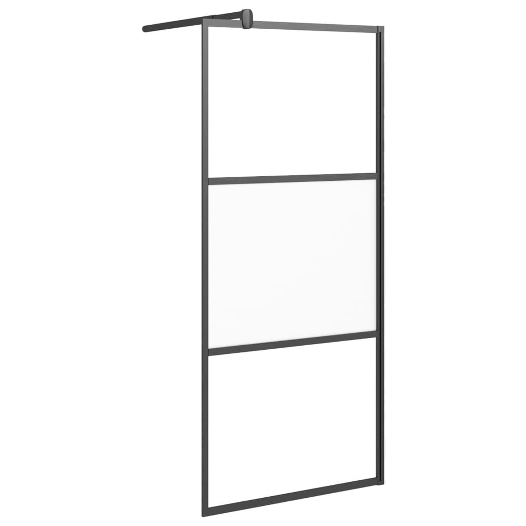 vidaXL Mampara de Ducha Accesible Vidrio ESG Medio Esmerilado 80x195cm Baño Color Plateado,  Negro, y mas