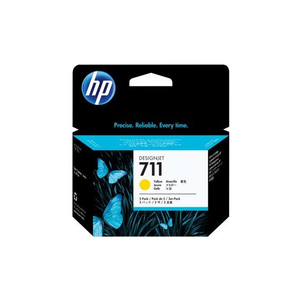 HP - Cartucho de tinta original CZ136A amarillo para impresoras DesignJet T120 y T520, 29 ml por unidad, pack de 3 unidades
