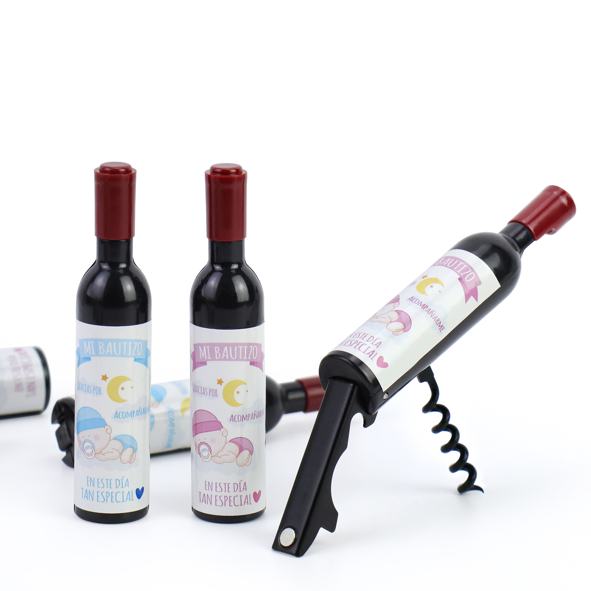 Sacacorchos y Abridor Botella de Vino para Bautizo - Detalles para Bautizos