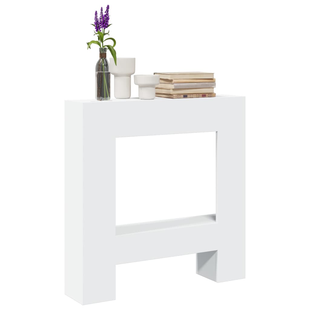 vidaXL Borde de chimenea madera de ingeniería 81x18x82 cm en color Blanco/Gris hormigón/Gris sonoma y más