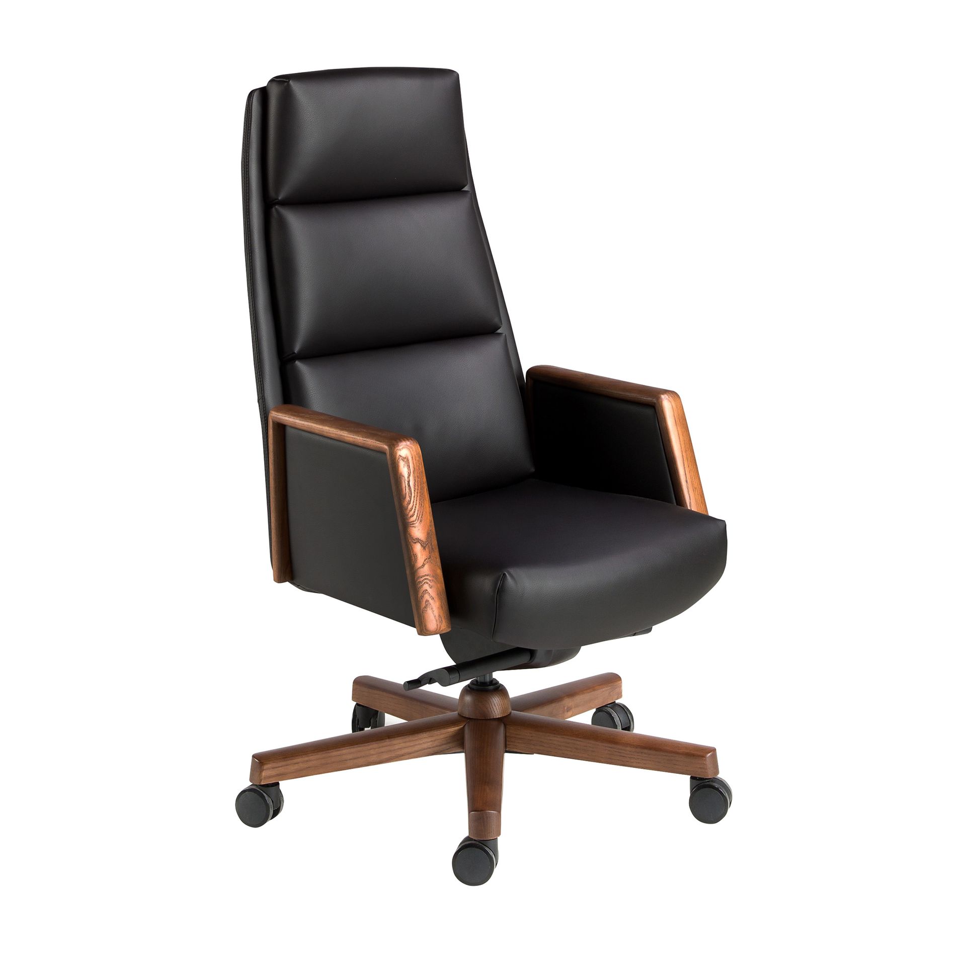 ANGEL CERDÁ - Silla oficina giratoria polipiel negro ergonómica diseño moderno modelo 4214