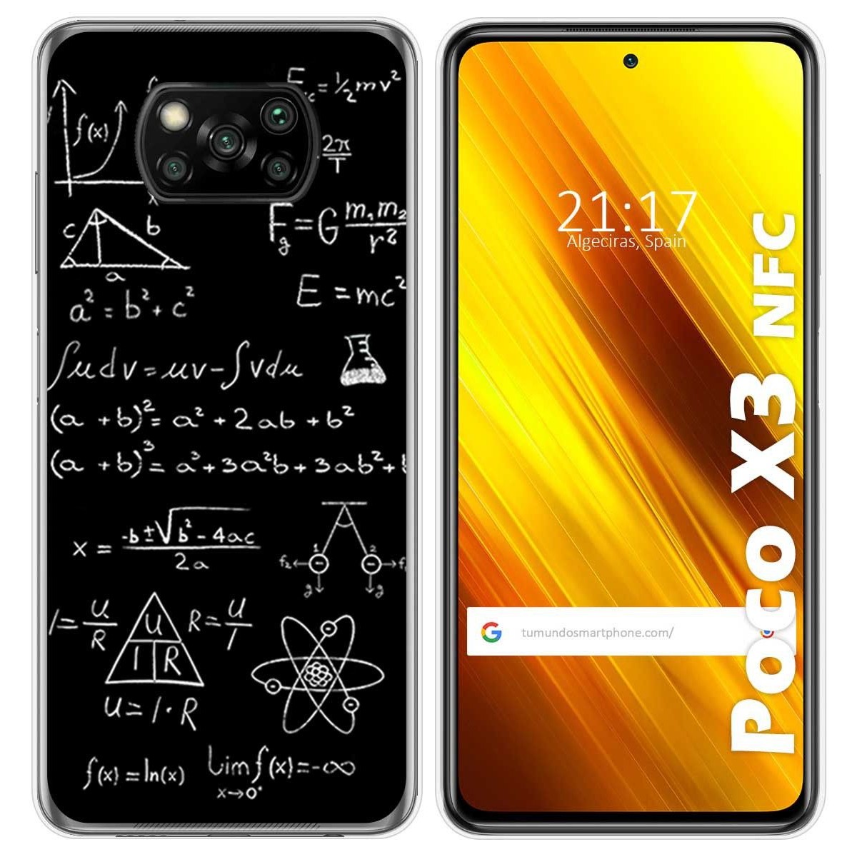 Tumundosmartphone Funda Gel Tpu para Xiaomi POCO X3 NFC / X3 PRO diseño Formulas Dibujos