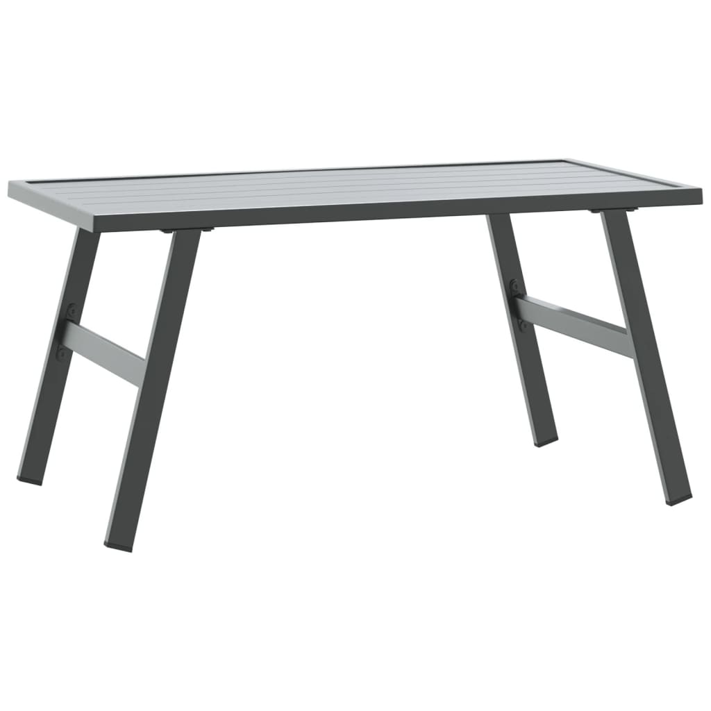 vidaXL Mesa de jardín acero recubrimiento en polvo negro 90x45x35 cm