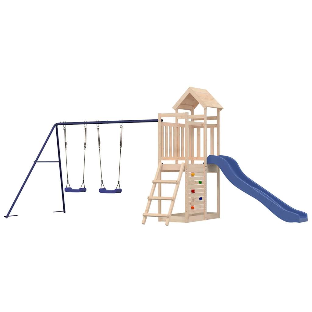 vidaXL Parque infantil de exterior Casa de Juegos Niño Material Madera maciza de pino impregnada, Madera de pino maciza, Madera maciza douglas