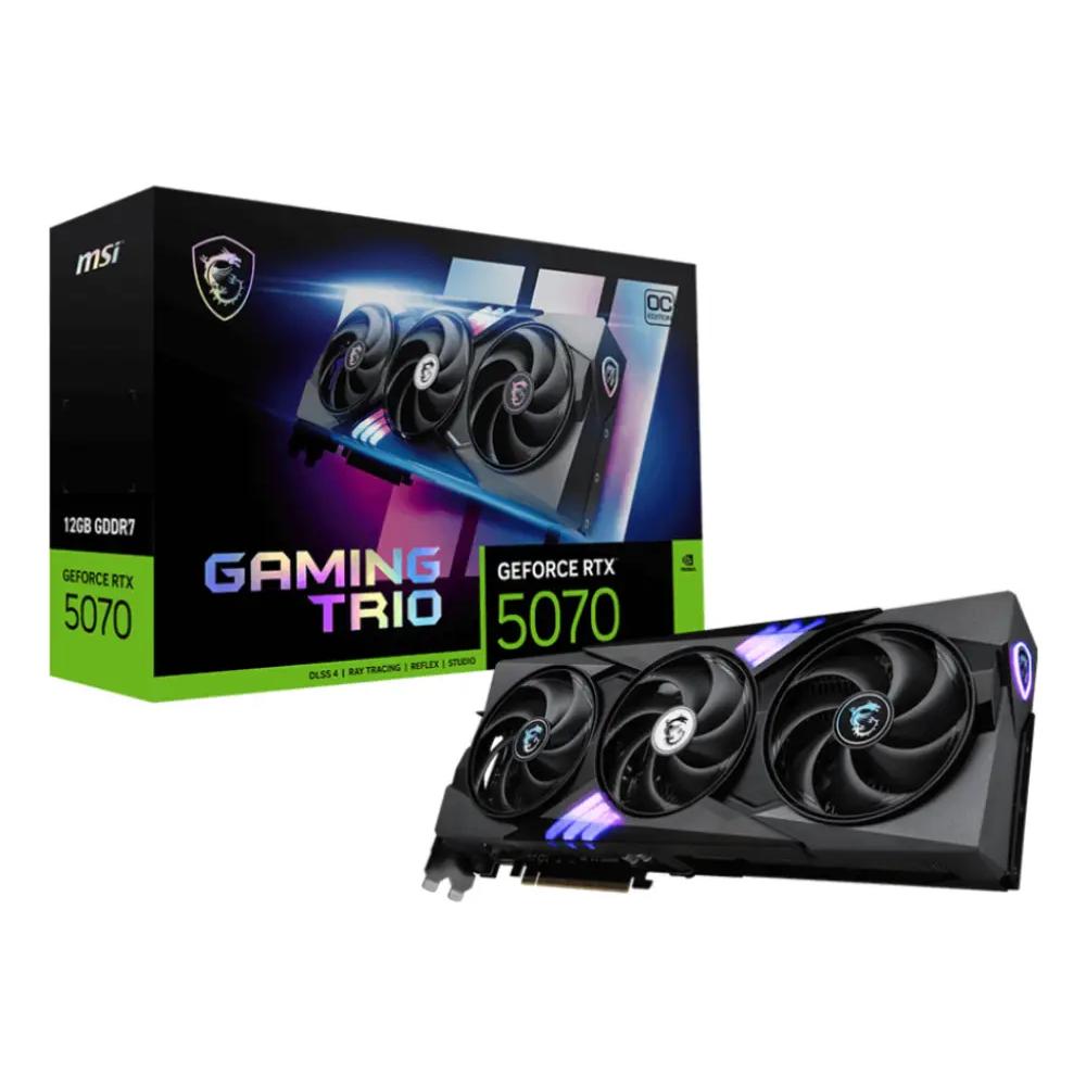 Tarjeta Gráfica MSI GeForce RTX 5070 GAMING TRIO OC 12GB GDDR7 Reflex 2 RTX AI DLSS4