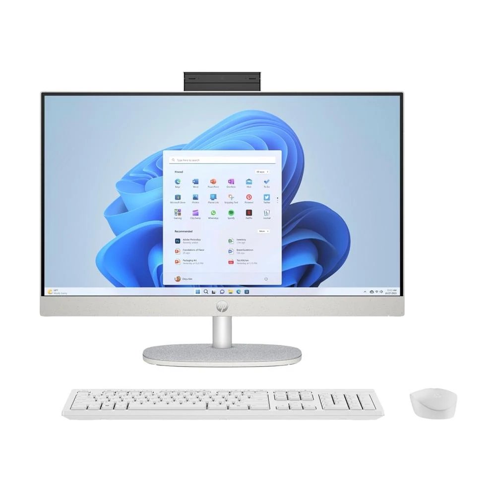 Pc Sobremesa All-in-One Sin S.O. Intel Core i5-1335U HP D7LK5EA | Intel Iris Xe, 8Gb., 512GB, Bluetooth, Blanco caracola