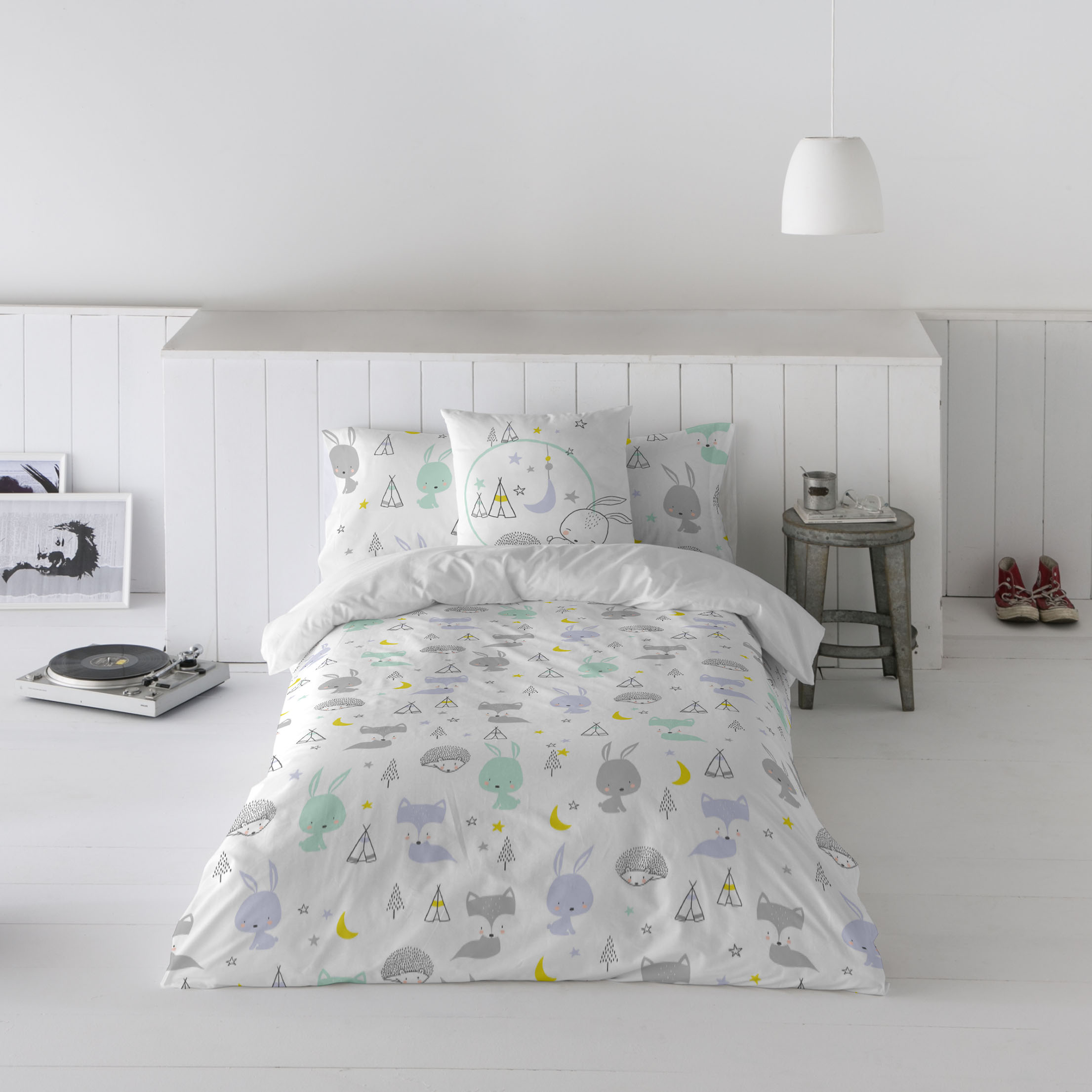 Cool Kids - Funda Nórdica Infantil Estampada Reversible - 100% Algodón Extrasuave - Juego de 2 Piezas Funda de Edredón y 1 Funda de Almohada - Cama 90/105 cm - Fabricada en España