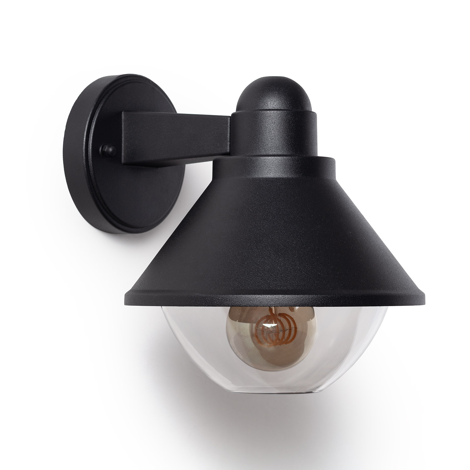 Ledkia Lámpara de Pared Exterior Aluminio Valera Negro