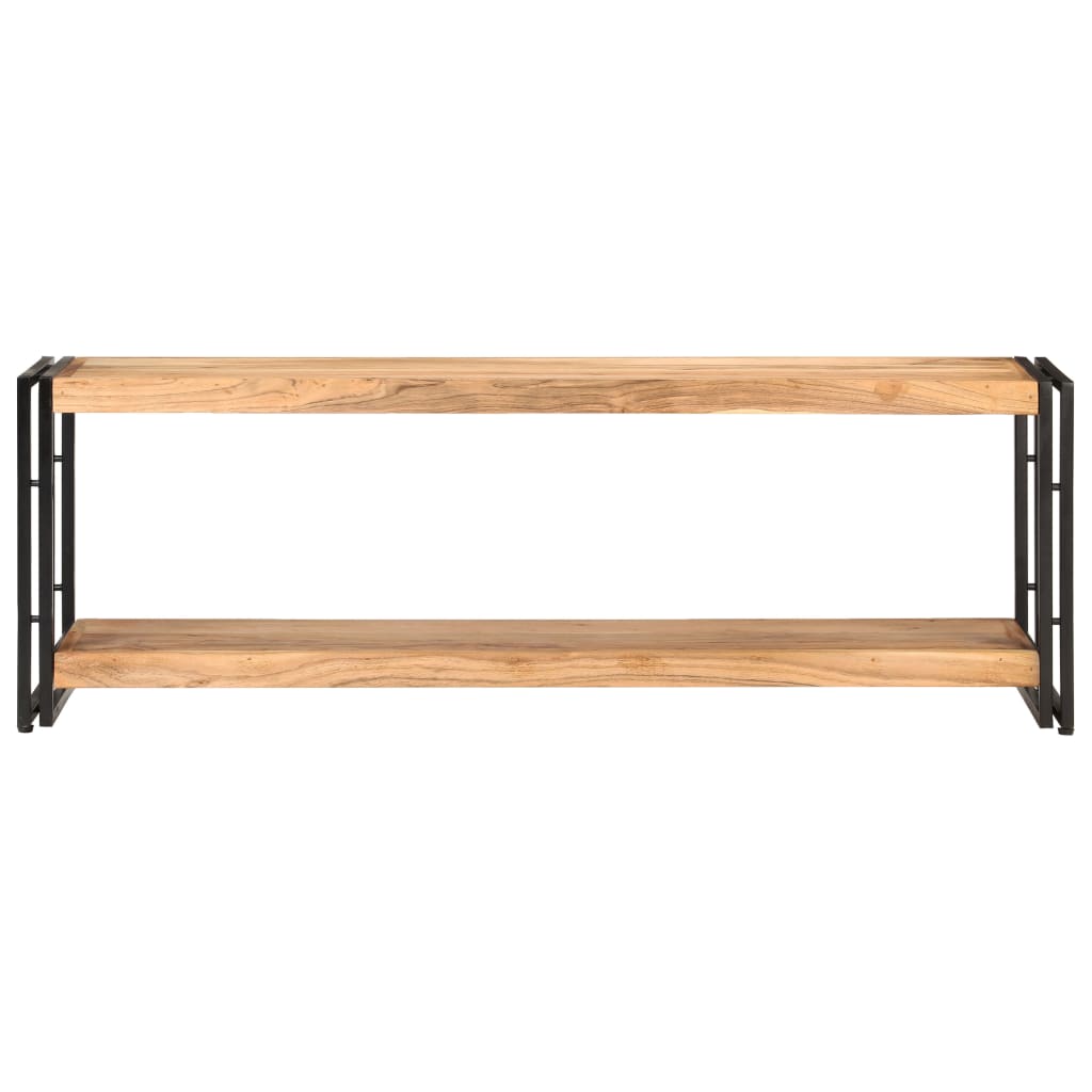 vidaXL Mueble de TV madera maciza de acacia Negro, Mueble de Salon, Mueble TV, Mueble TV salon, Mesa de TV, Mueble tele