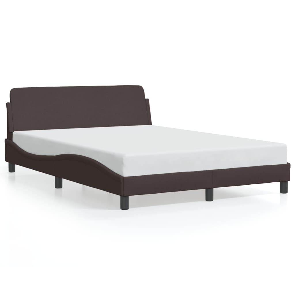 vidaXL Estructura de cama Dover tela marrón oscuro 120x200 cm