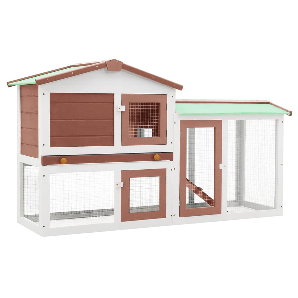 vidaXL Conejera de Exterior de Madera Casa de Animal Pequeño Jaula de Mascota Color Marrón y verde,  Marrón,  red and white y mas