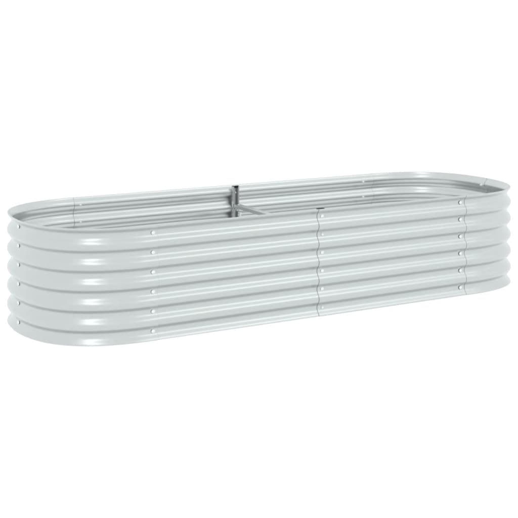 vidaXL Arriate de acero galvanizado 240x80x44 cm Color Plateado,  Gris,  y mas