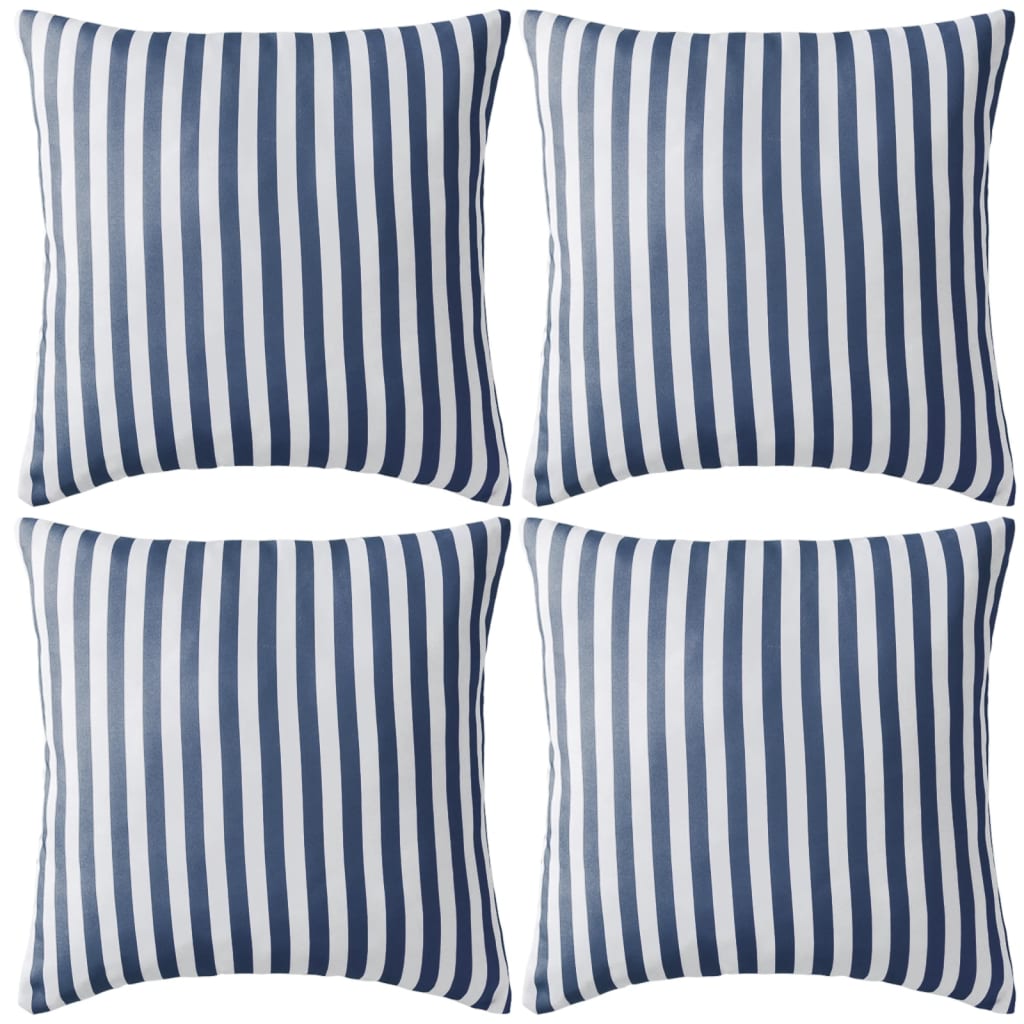 vidaXL 4x Cojines para Exteriores 45x45cm Marino para Casa y Jardin Hogar Color navy stripe,  grey stripe,  Azul claro y mas