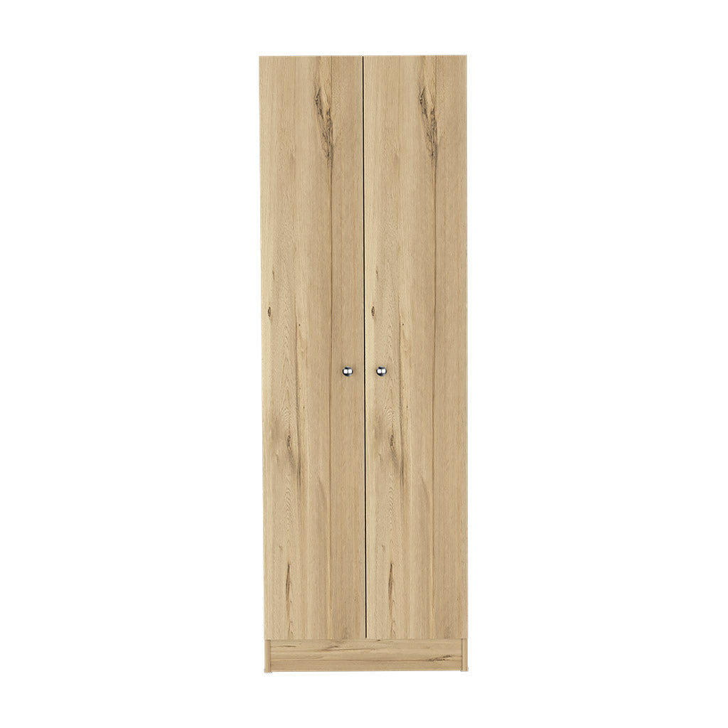 TUHOME Armario Multifuncional Z 60, con dos puertas y estantes internos, Roble Claro