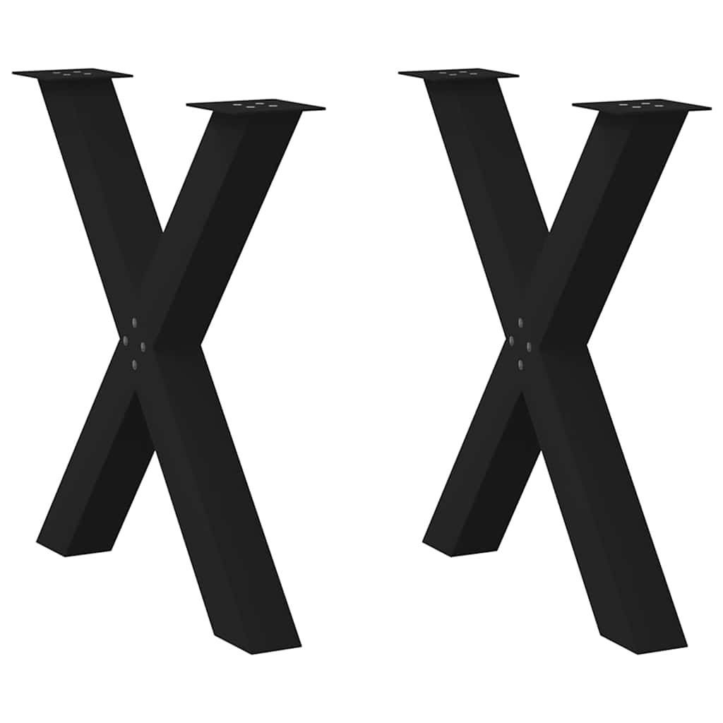 vidaXL Patas para mesa de comedor en forma de X (2 unidades) 80 x (72-73) cm, acero