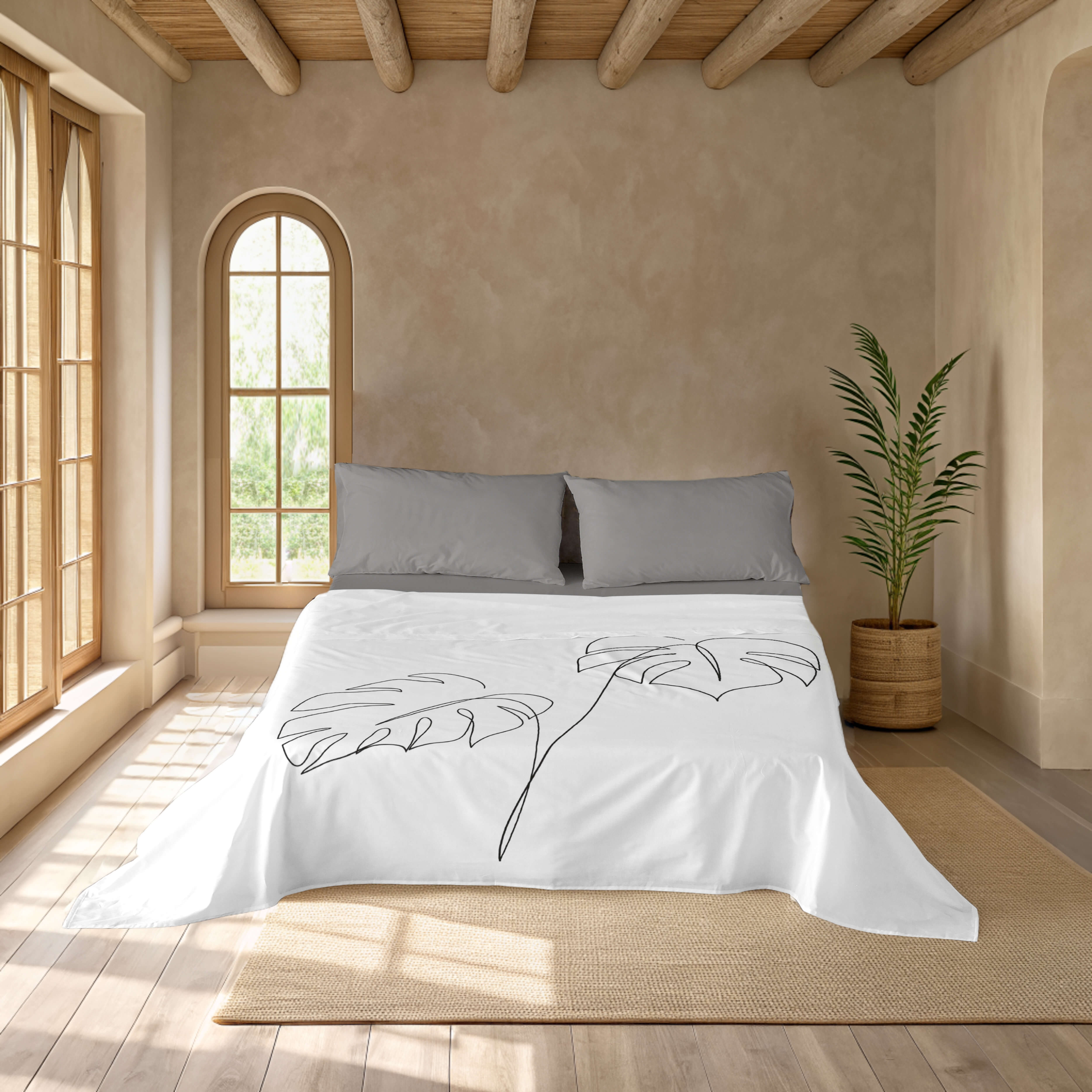 NATURALS - Juego de Sabanas Estampado - 100% Algodón Extra Suave - Incluye  Sábana Encimera + 1 o 2 Fundas de Almohada + Sabana Bajera - Fabricado en España - Modelos Florales - Cama 90/135/150/180