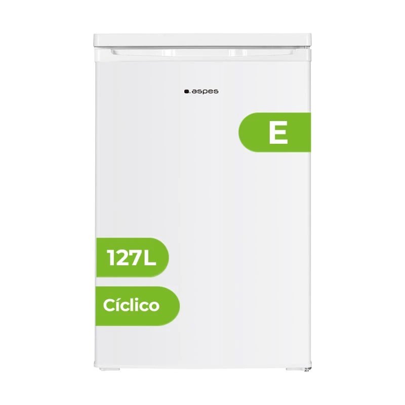 Frigorífico 1 Puerta Aspes Ar855500E 127 L Clase E Alto 85cm x 55cm Blanco  | Tecnología de frío Cíclico, Sin congelador para máximo