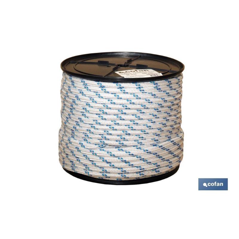 Carrete cuerda trenzada poli 14mm 100 mts bco