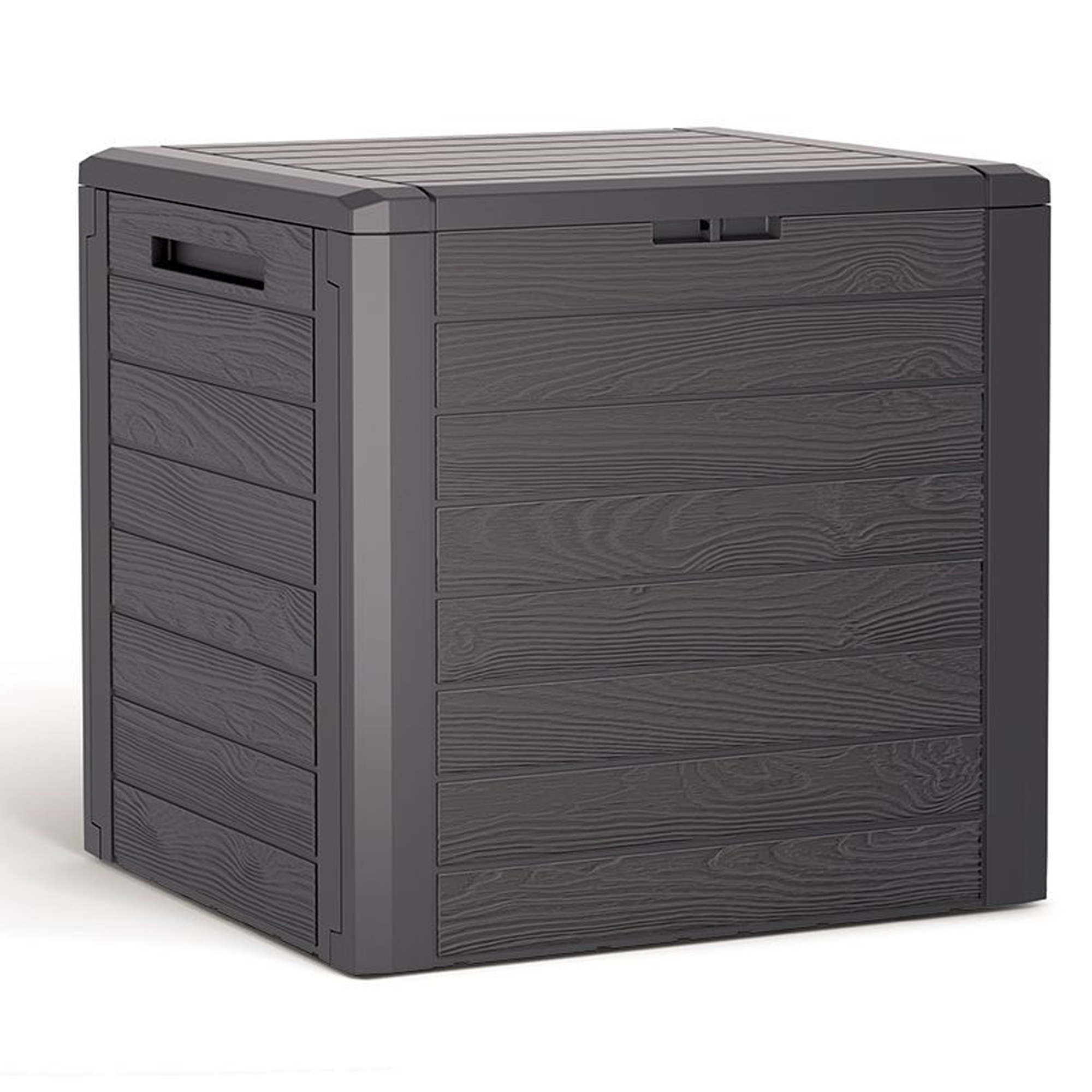 Prosperplast Baúl de Jardín WOODEBOX 140L - Amplio Espacio de Almacenamiento