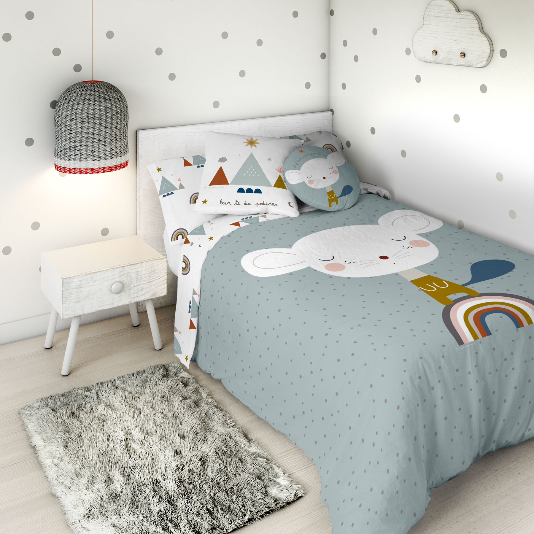 HACIENDO EL INDIO - Funda Nórdica Infantil Estampada 100% Algodón Extrasuave - Juego de 2 Piezas Funda de Edredón y 1 Funda de Almohada - Cama 90/105 cm - Sin Relleno - Fabricada en España